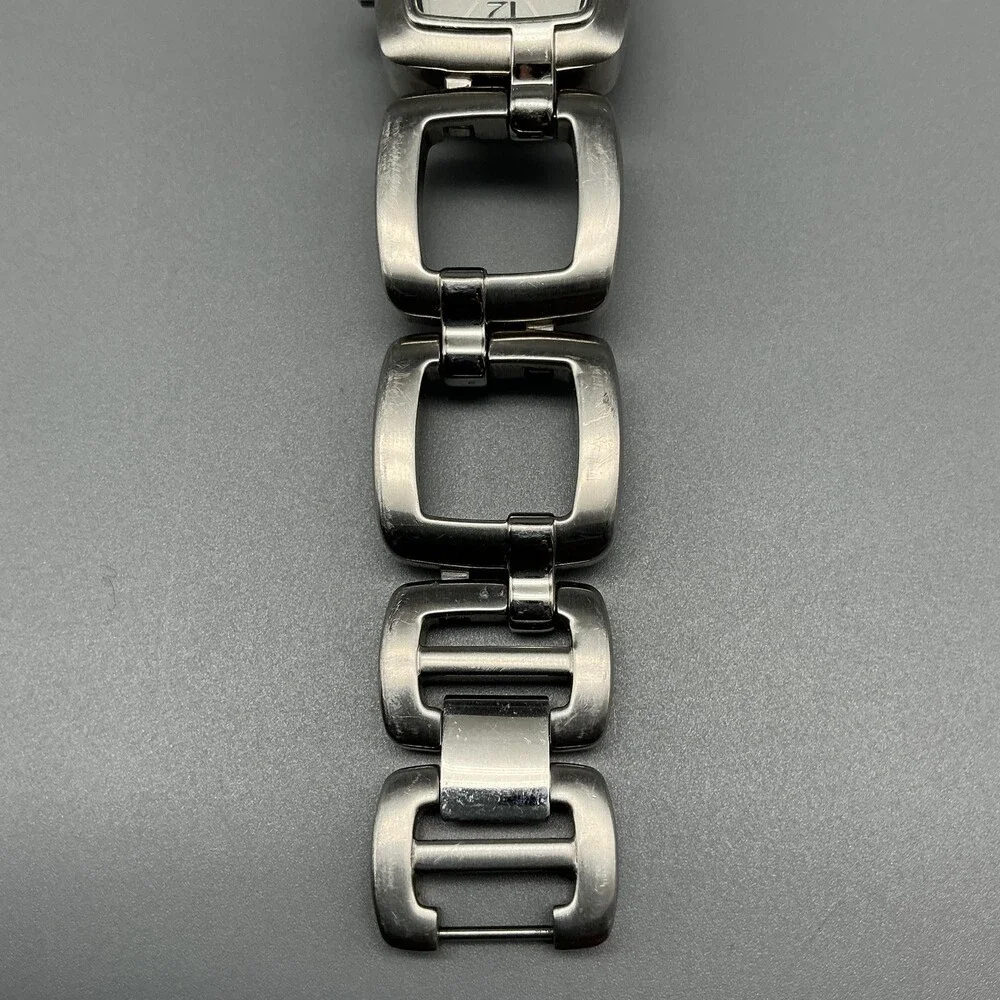 Fossil Womens Watch 24mm Stainless Steel ES-2277 Square Links New Battery 6.5